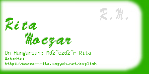 rita moczar business card